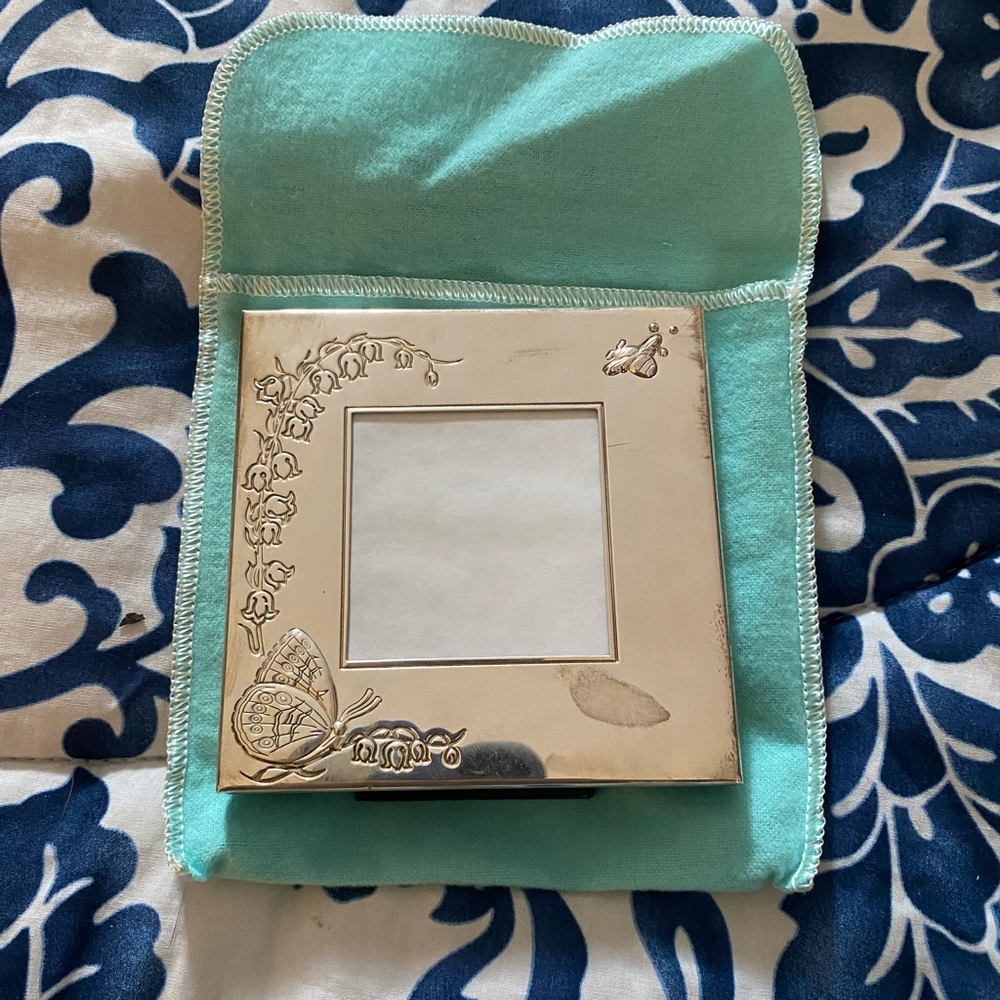 New, never used sterling silver Tiffany & Co baby picture frame.